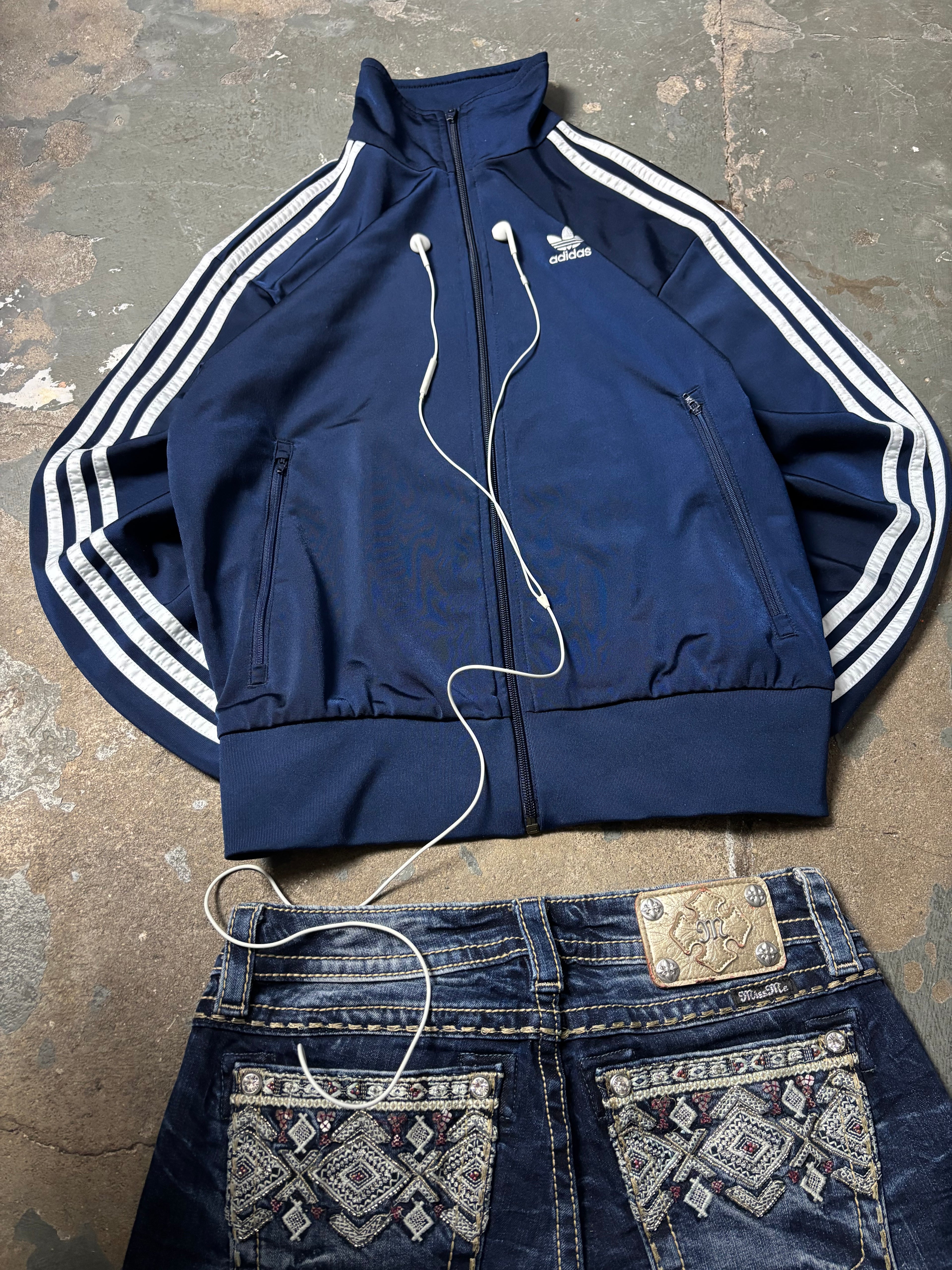 Vintage Adidas Firebird Trainingsjacke Navy Blau