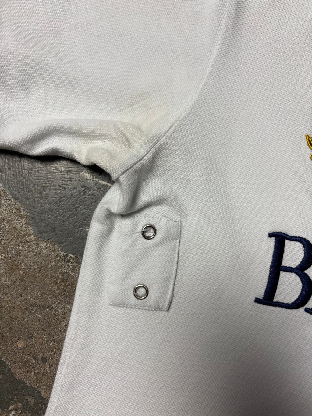 Vintage Polo Ralph Lauren Barcelona Crested Big Pony Polo Weiß L