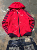 True Vintage Adidas Originals Hooded Track Jacket Rot 90s