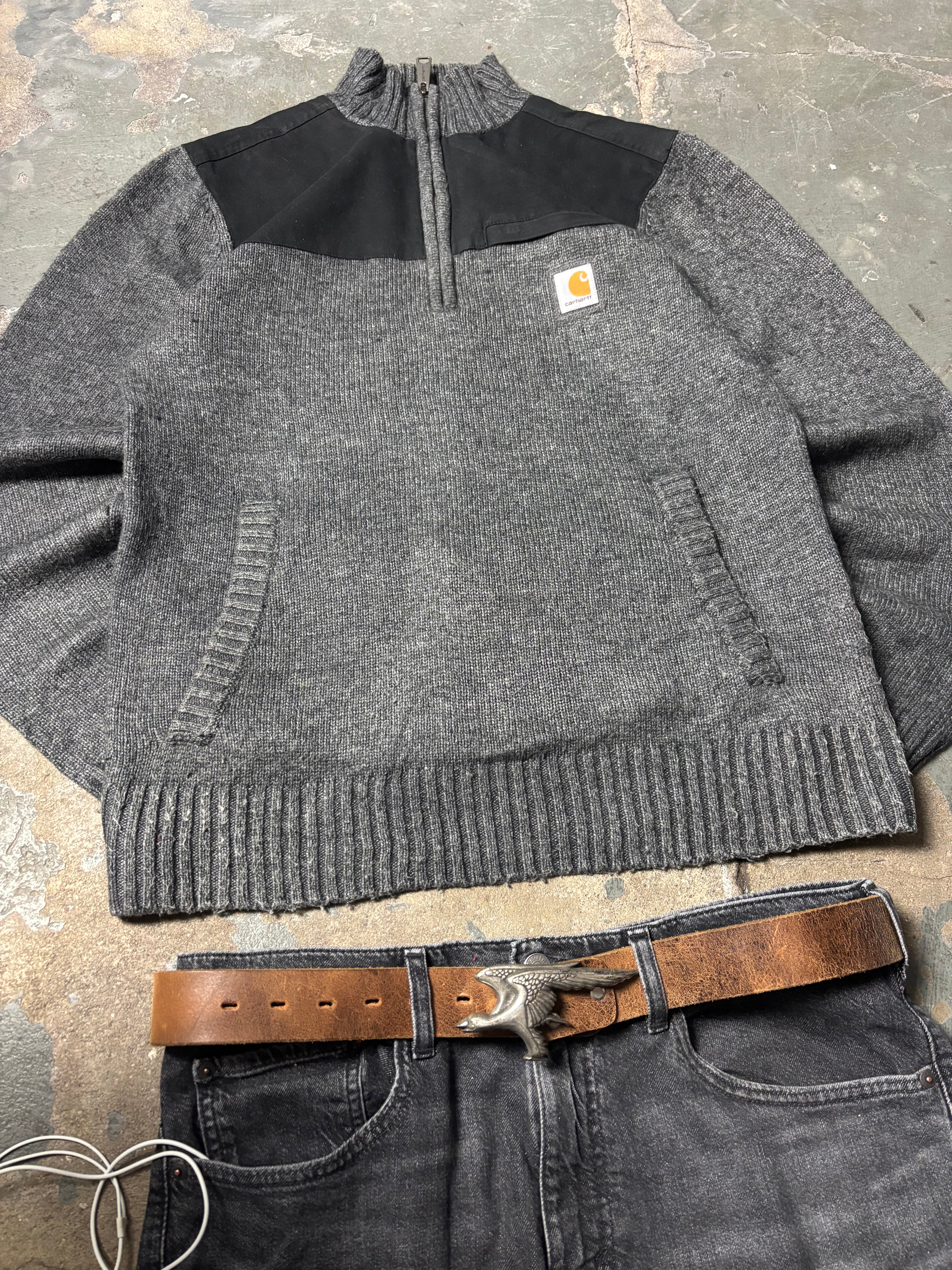 Vintage Carhartt Half-Zip Pullover Gorpcore Strick (M)