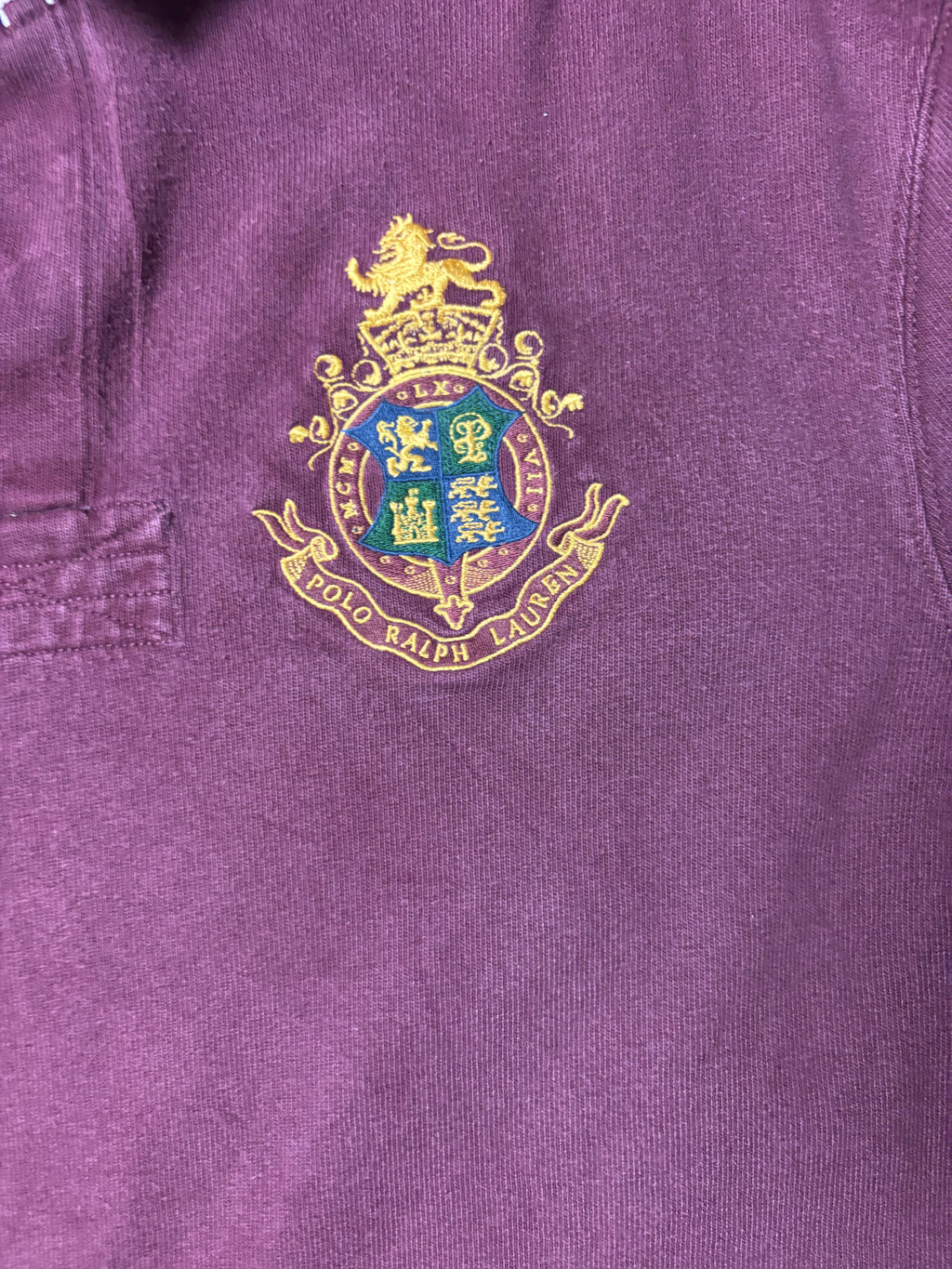 Vintage Polo Ralph Lauren Heritage Crested Rugby Longsleeve Burgundy XL