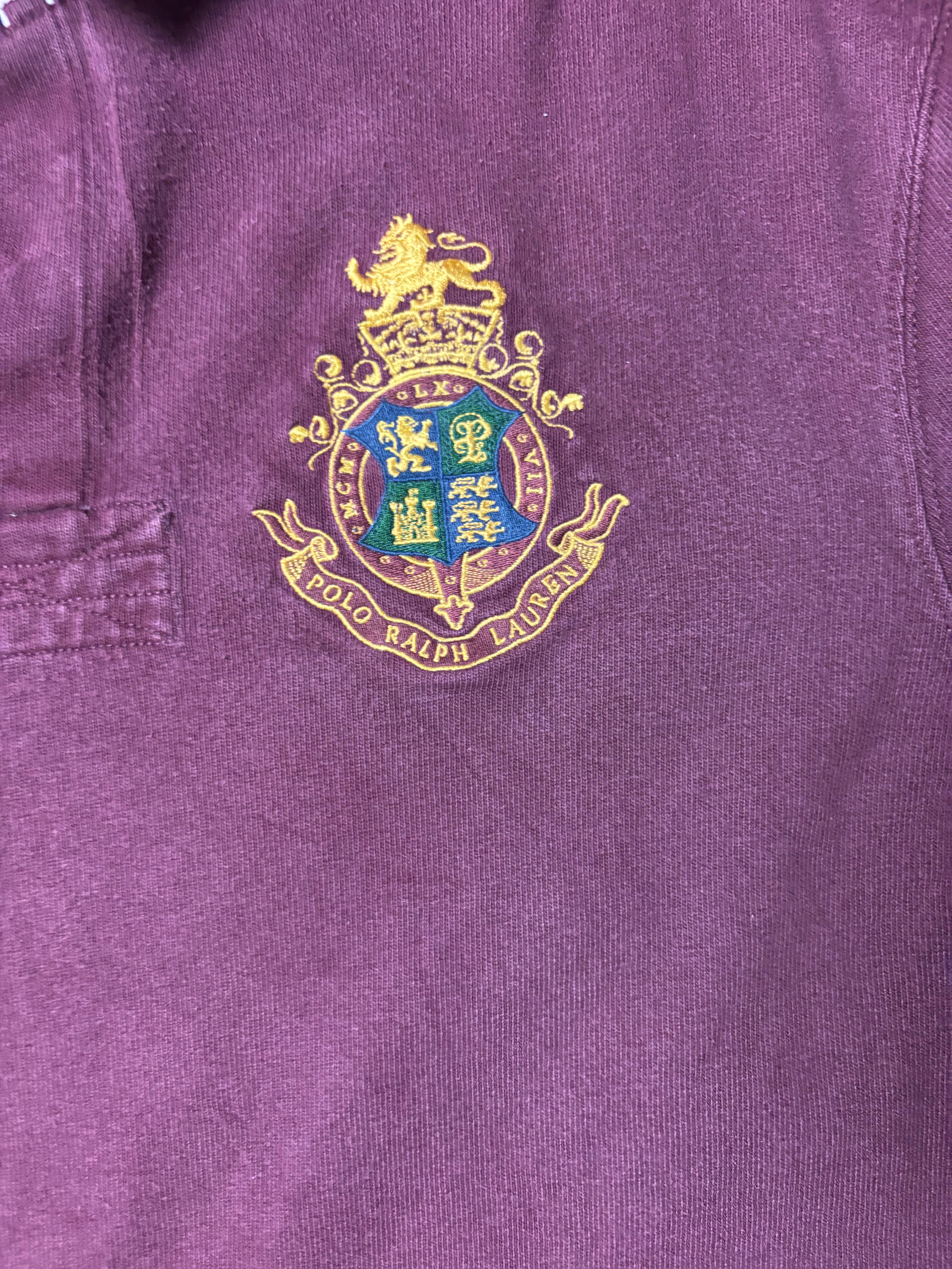 Vintage Polo Ralph Lauren Heritage Crested Rugby Longsleeve Burgundy XL