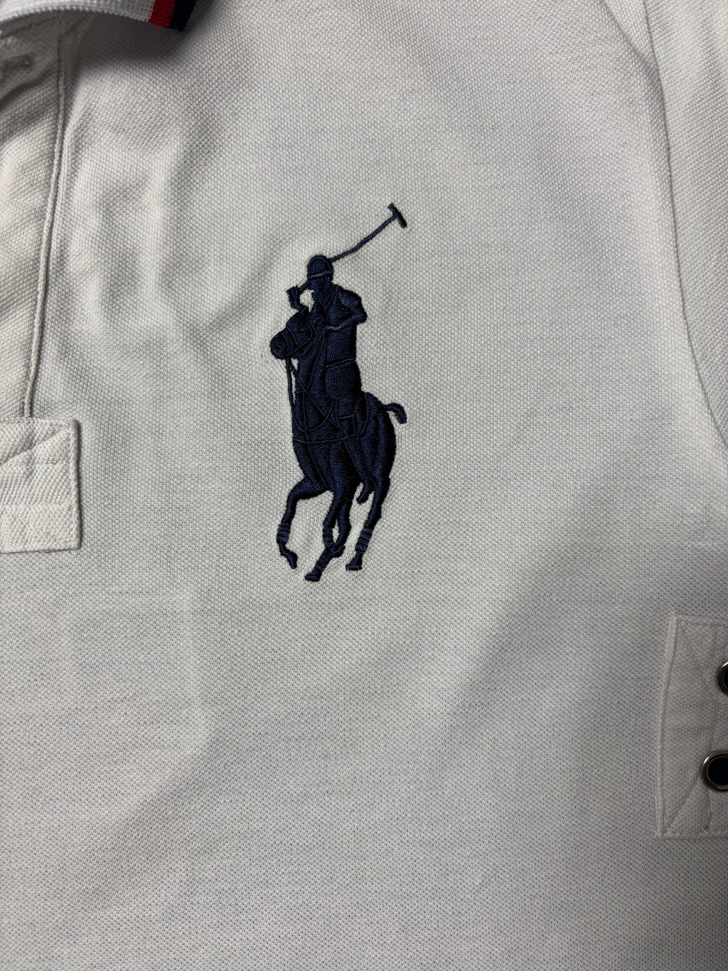Vintage Polo Ralph Lauren Mercer RL Polo Team Crest Polo Weiß MMIX