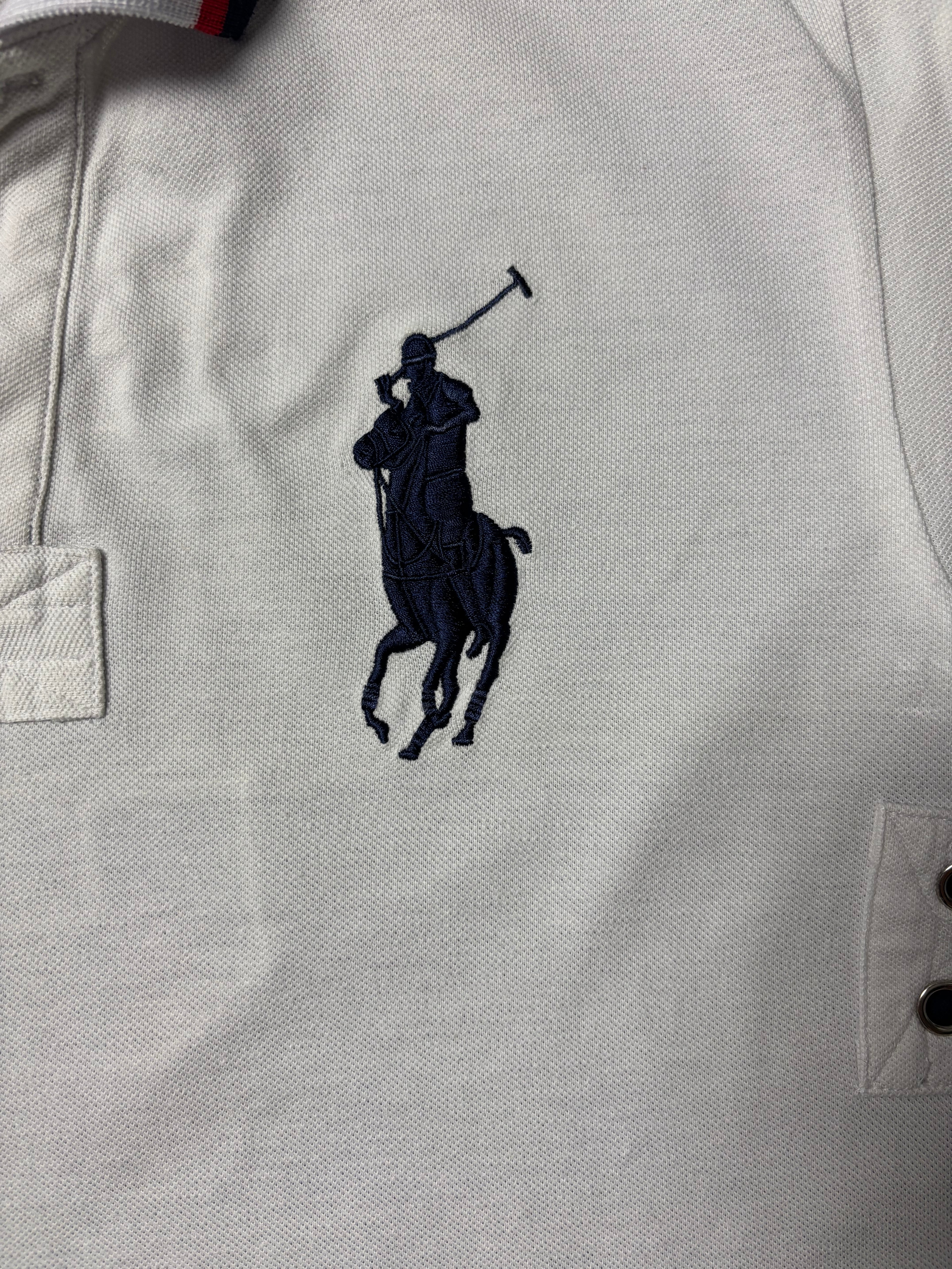 Vintage Polo Ralph Lauren Mercer RL Polo Team Crest Polo Weiß MMIX