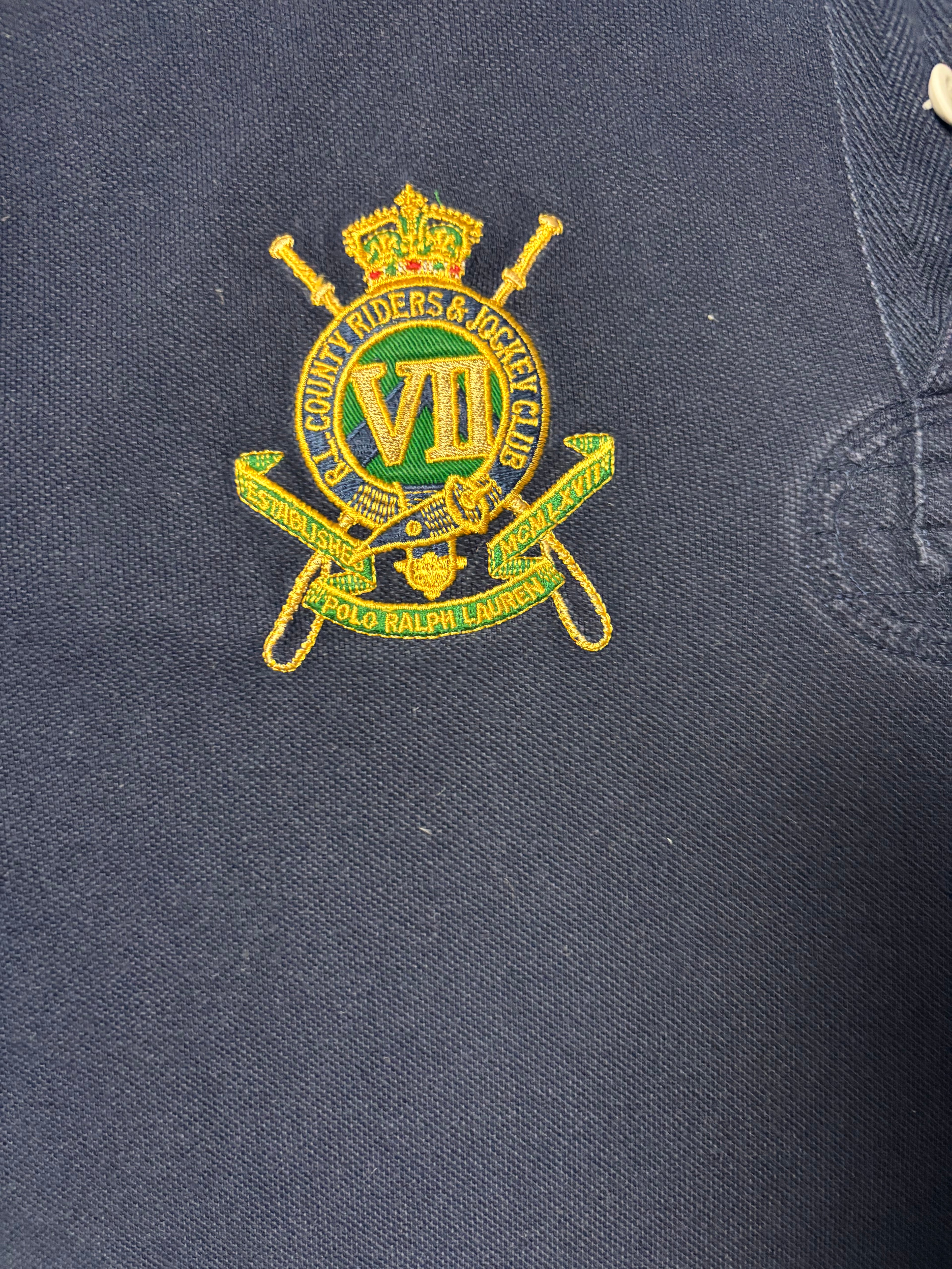 Vintage Polo Ralph Lauren Jockey Club Crest Shirt Navy