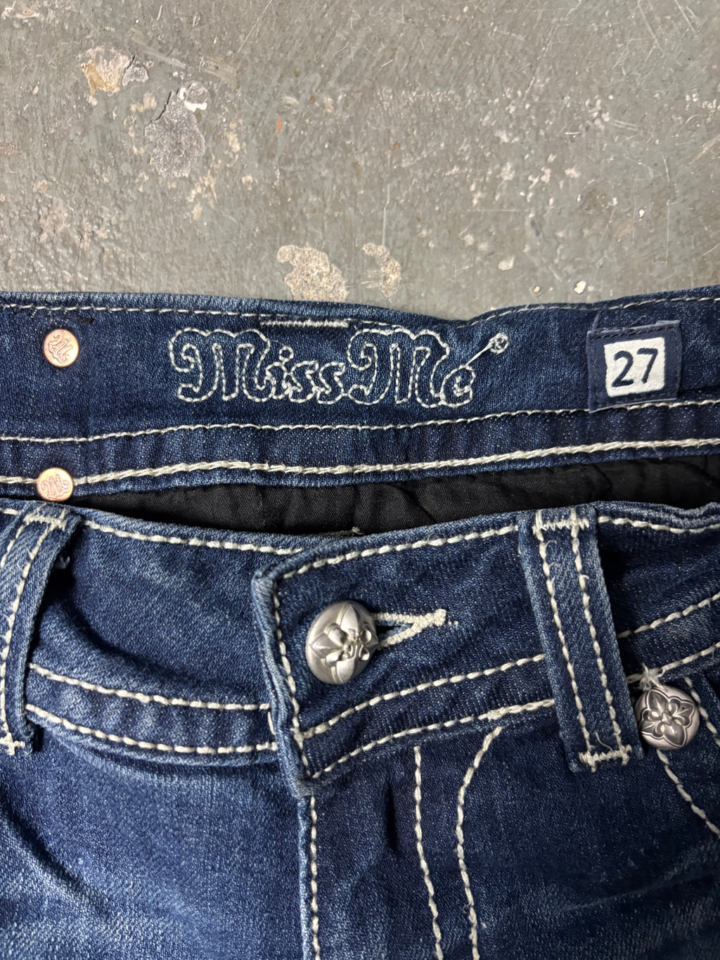 Vintage Miss Me Flared Jeans Blau