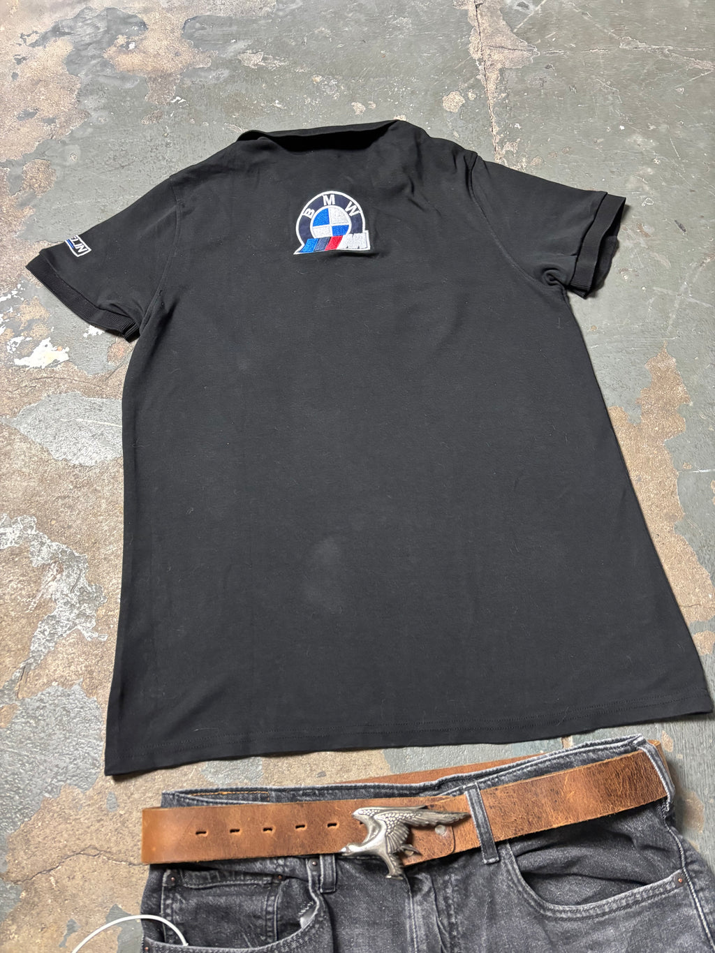Vintage BMW Power Motorsport Racing Polo Schwarz M-Power XL