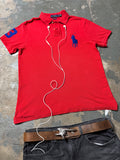 Vintage Polo Ralph Lauren Big Pony Nr. 3 Polo Rot Slim Fit