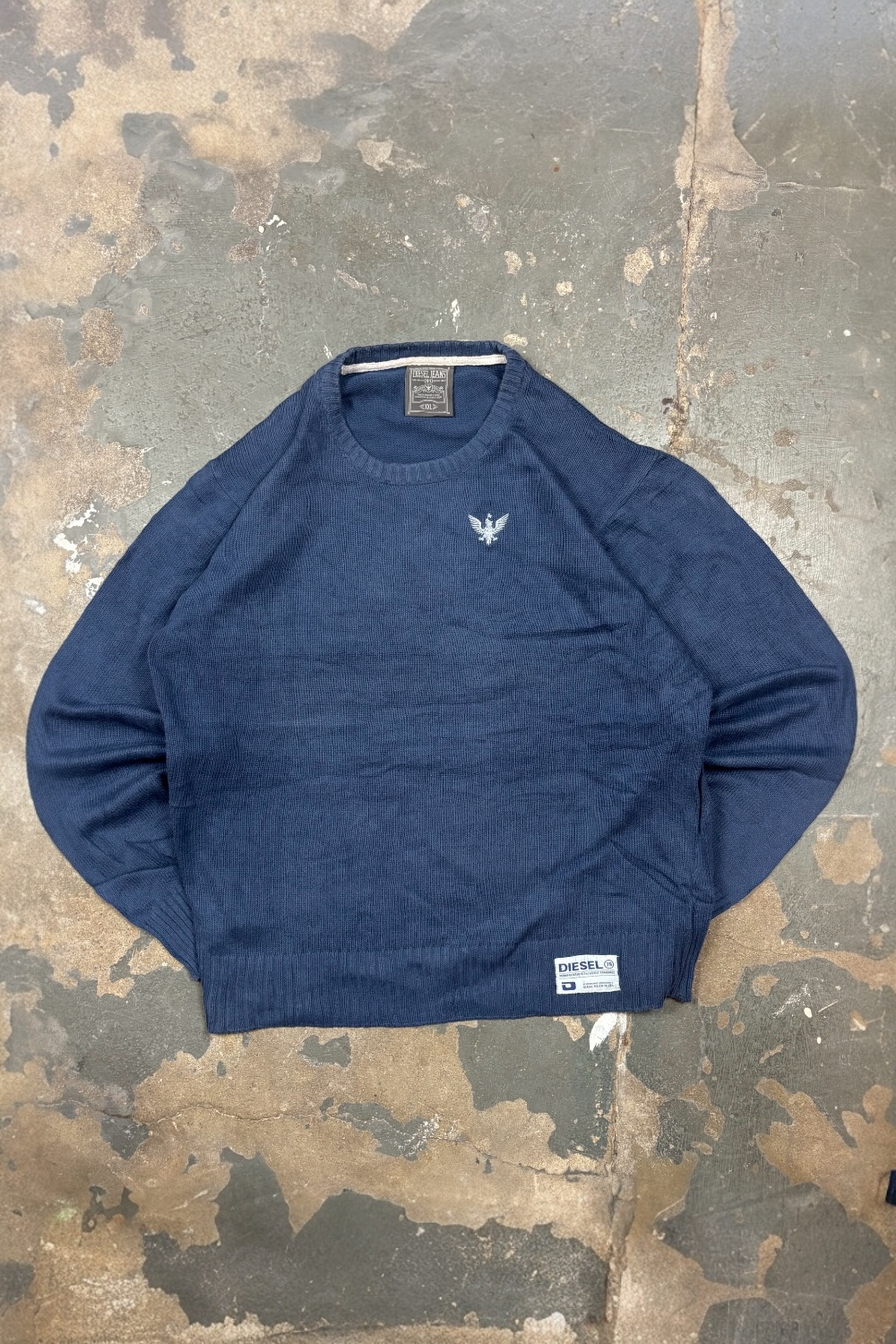 Vintage Diesel Jeans Sweater Navy 90s Boxy Fit (L)