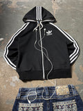 Vintage Adidas Zip Hoodie Schwarz | Y2K Track Jacket