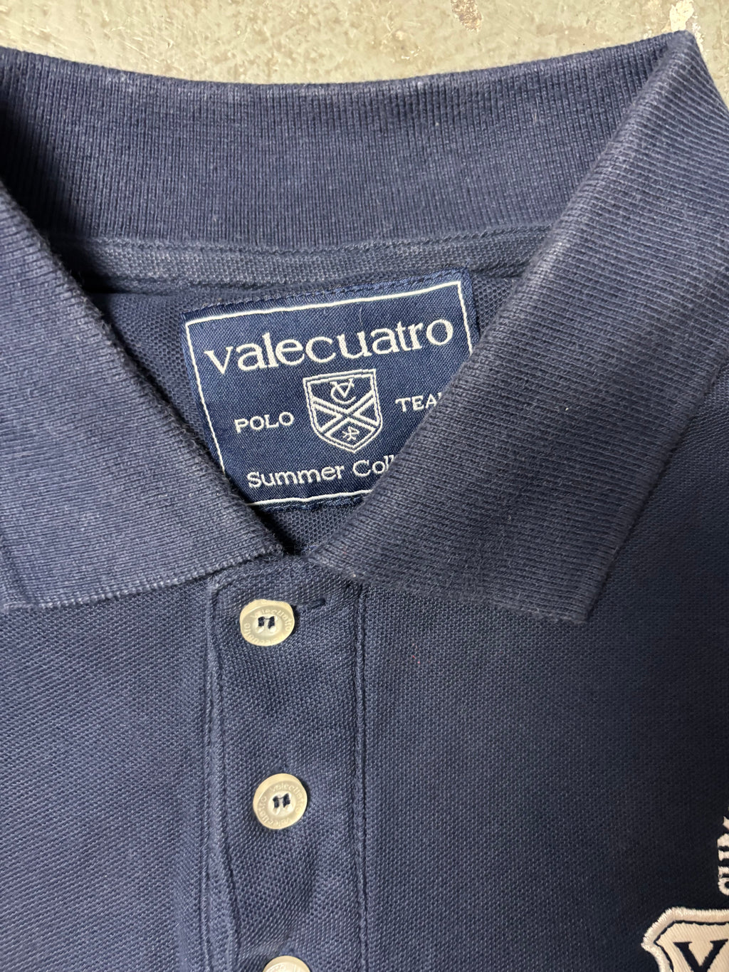 Vintage Valecuatro España Polo Team Crested Polo Navy