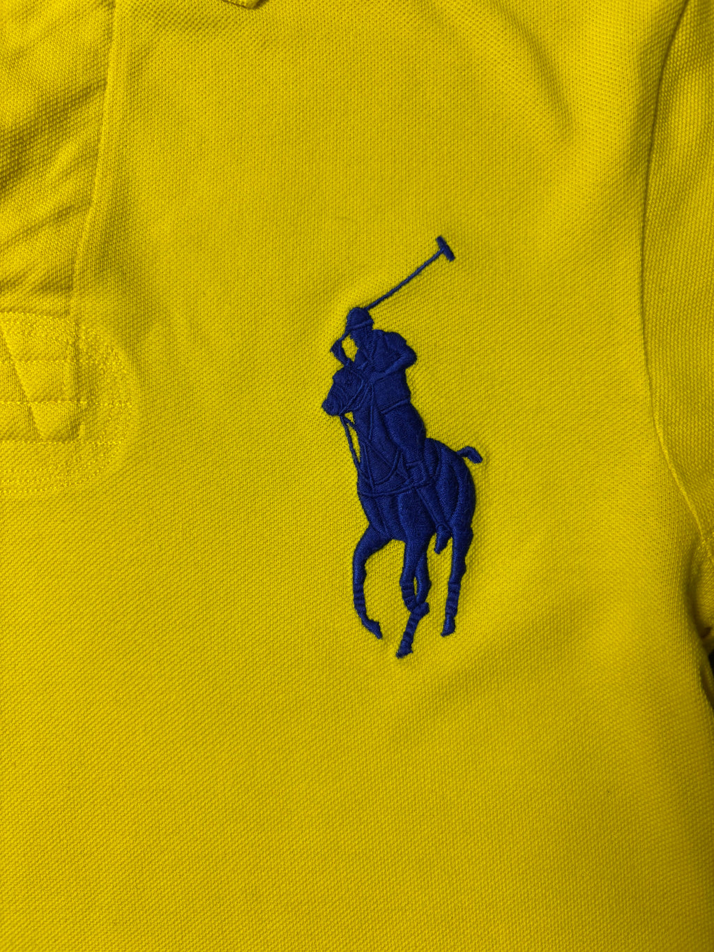 Vintage Polo Ralph Lauren Yacht Club Big Pony Polo Gelb Slim Fit