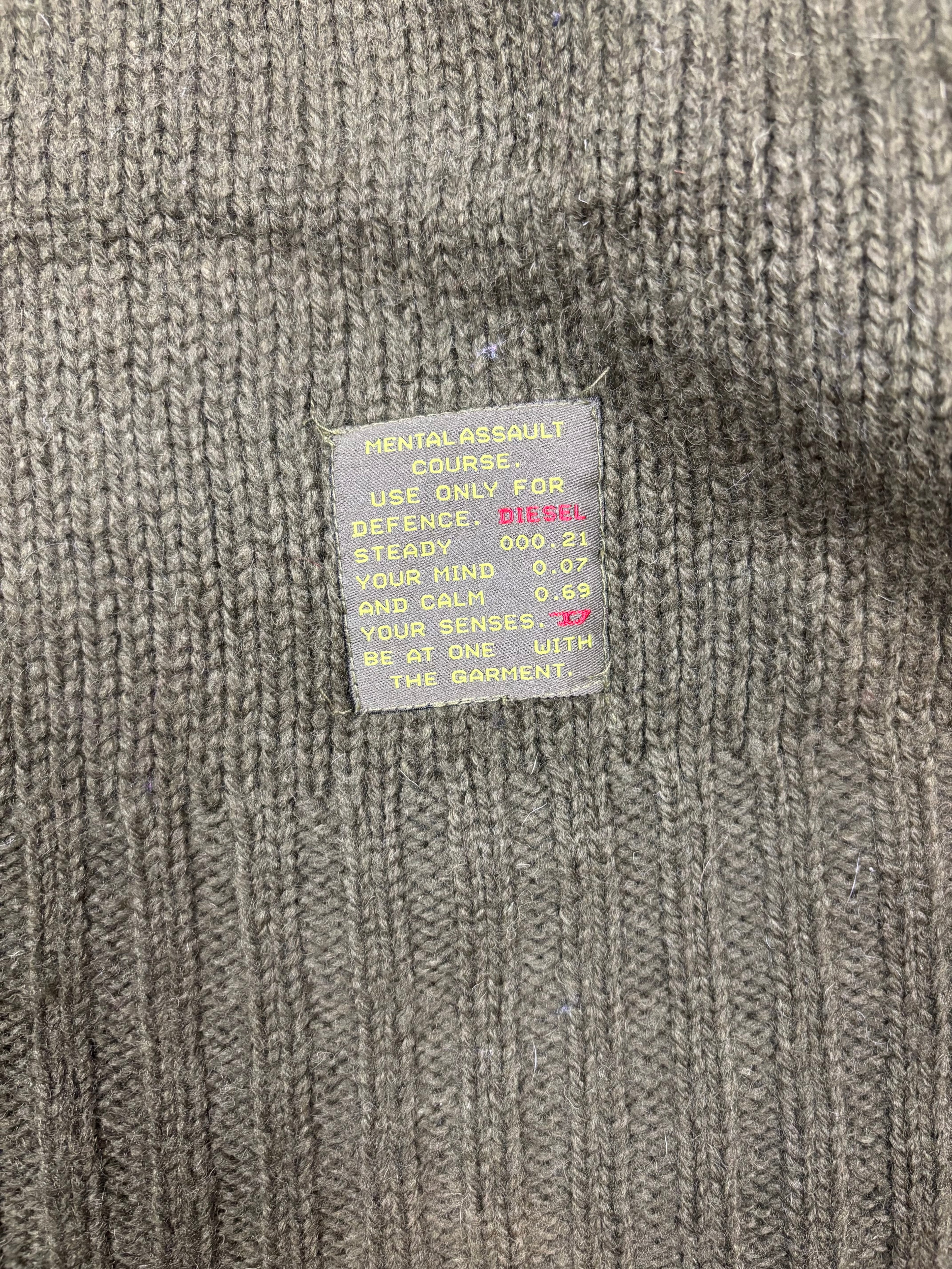 Vintage Diesel Zip Pullover 100% Wool Y2K Archive (M)