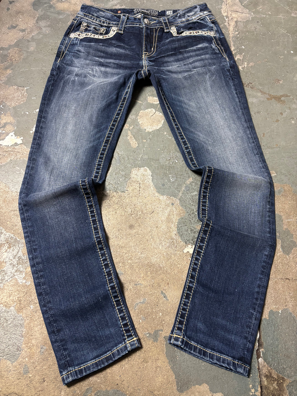 Vintage Miss Me Jeans Skinny | Aztec Diamond Details | Dark Wash