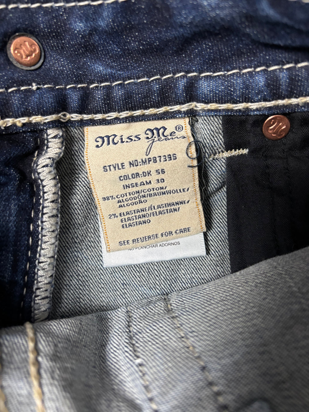 Vintage Miss Me Jeans Skinny | Aztec Diamond Details | Dark Wash