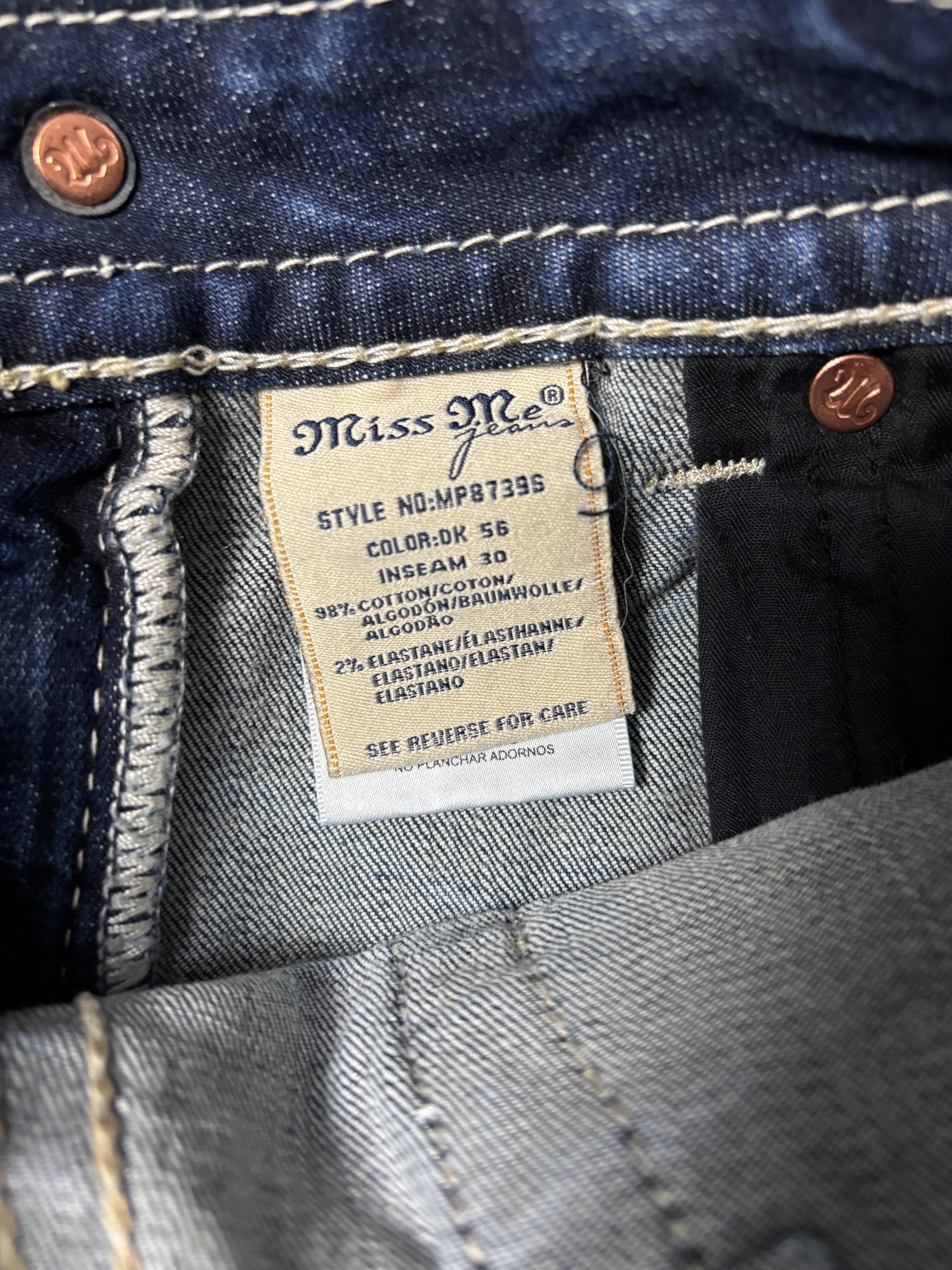 Vintage Miss Me Jeans Skinny | Aztec Diamond Details | Dark Wash