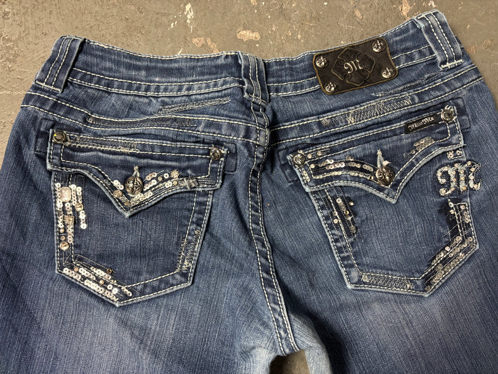 Vintage Miss Me Flared Jeans | Sequin Bootcut | Dark Wash