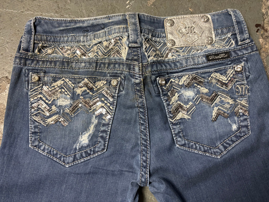 Vintage Miss Me Jeans | Sequin Chevron Flared | W29
