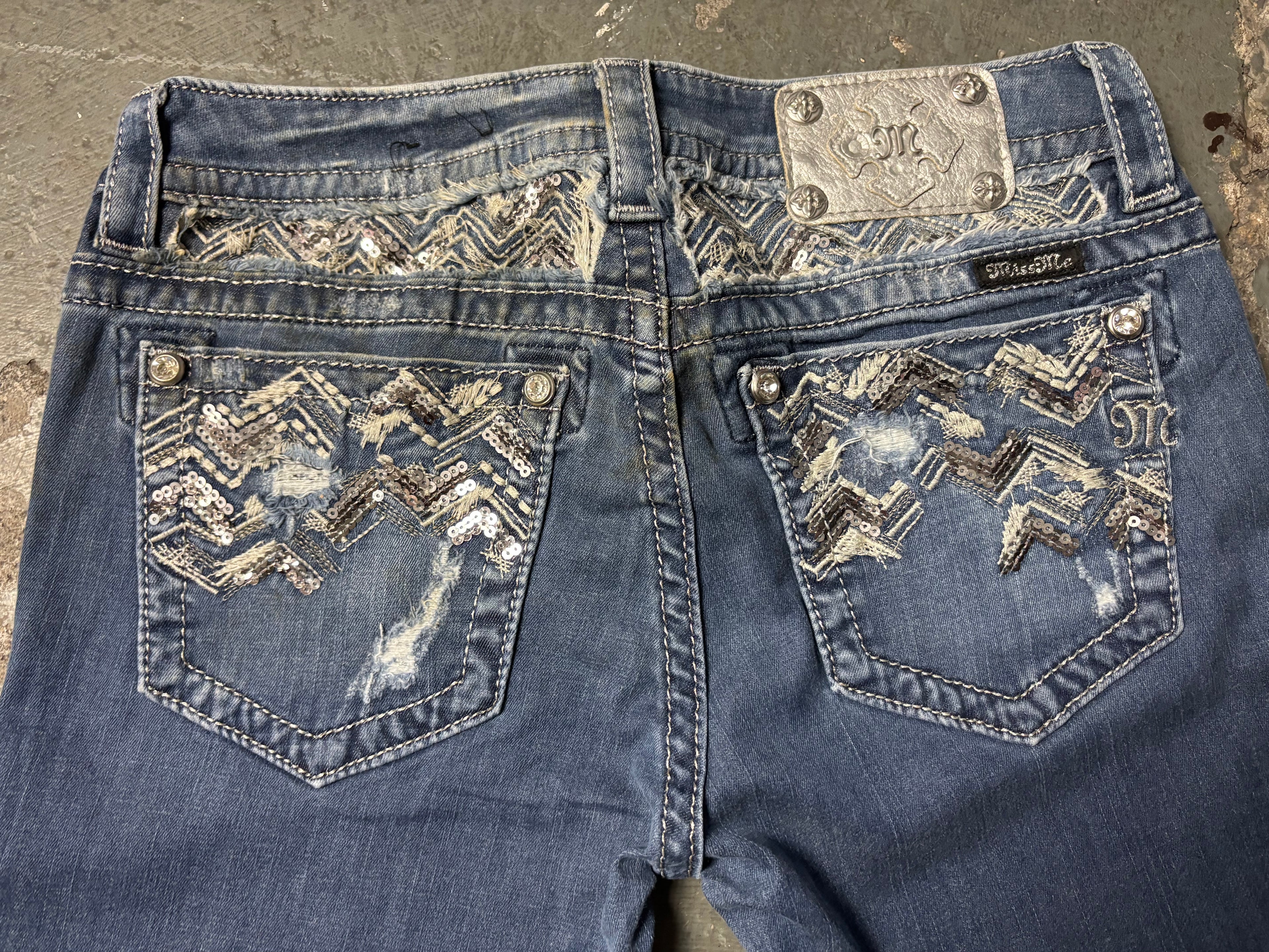 Vintage Miss Me Jeans | Sequin Chevron Flared | W29
