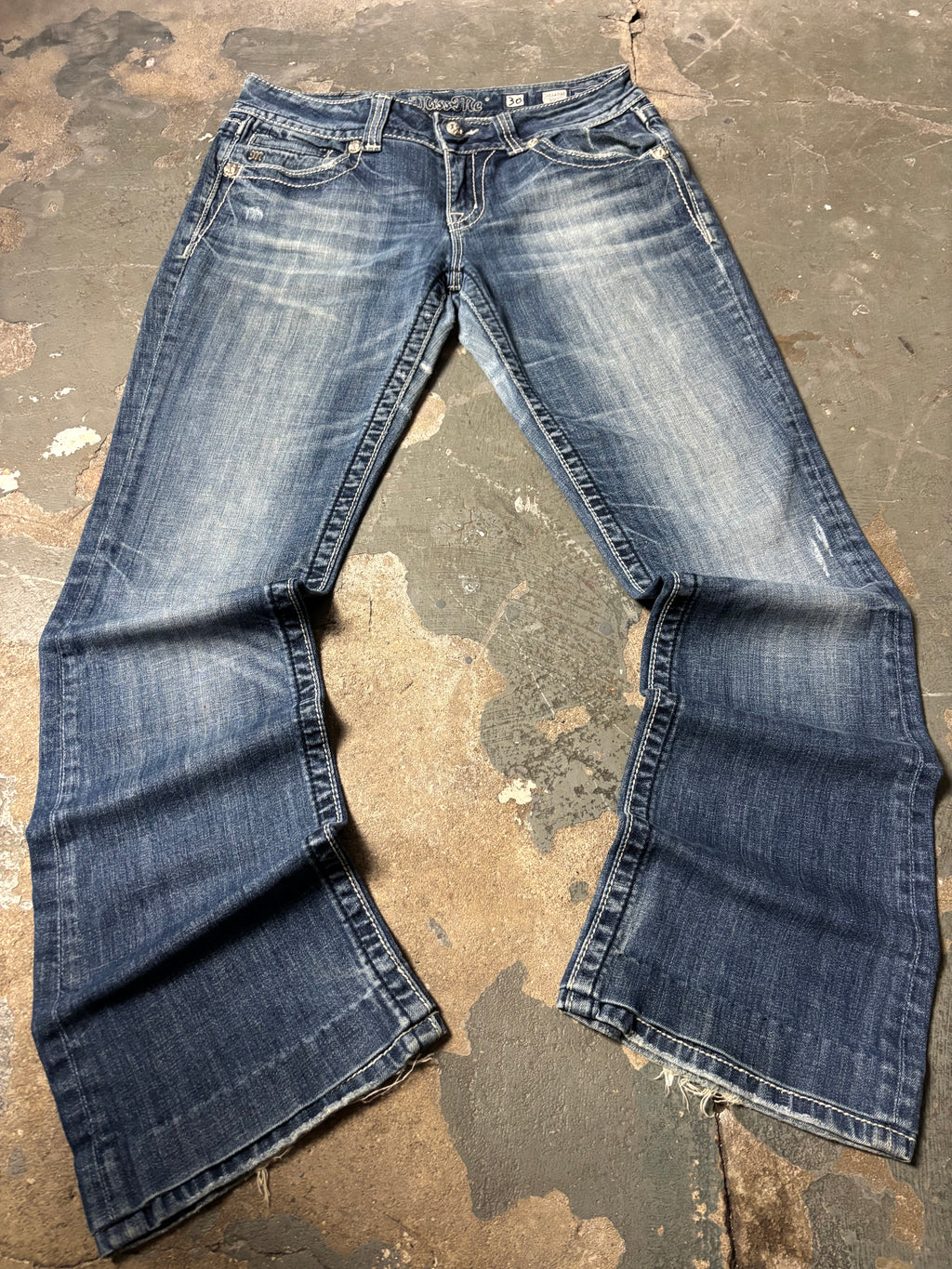Vintage Miss Me Flared Jeans | Rhinestone Cross | Dark Wash